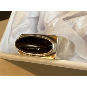 Vintage Black Onyx and Sterling Silver 925 Ring size 6 Nice!
